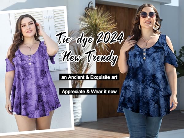 LARACE Cold Shoulder Tops for Women Plus Size V Neck T Shirts Short Sleeve Summer Clothes