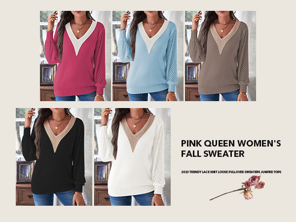 Pink Queen Women''s Fall Sweater