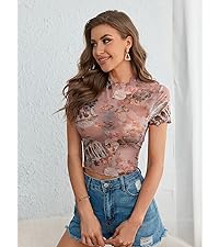 pink floral tops for women