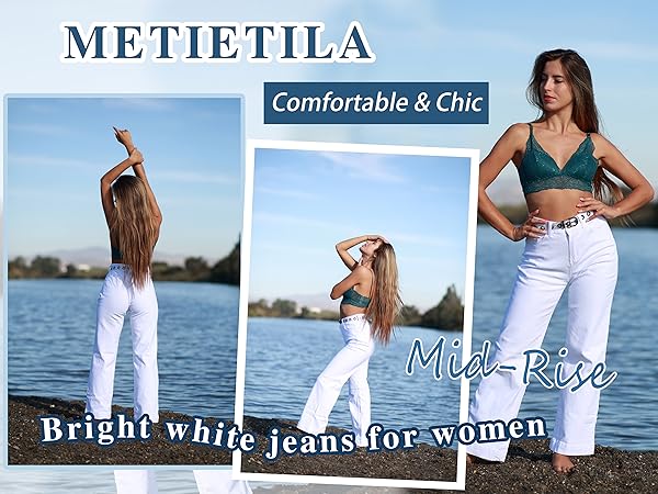 white distressed jeans for women /white wide leg jeans for women /white stretch jeans for women 