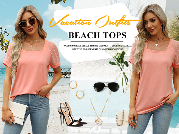 Cute Coral Pink Tops