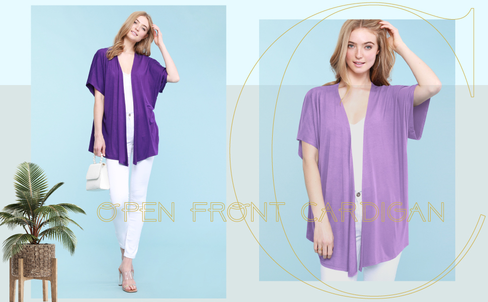 Women''s Kimono Style Short Sleeve Dolman Cardigan