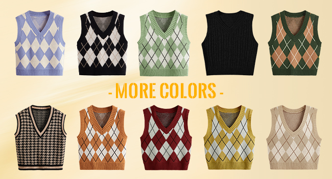 Different Plaid Geo Sweater vest