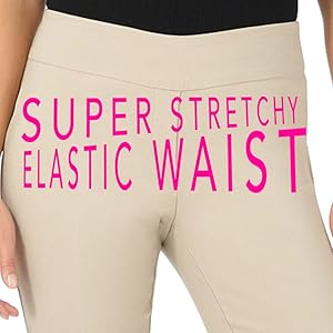 straight leg pull on pant with elastic in the waistband for ultimate fit and comfort