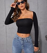 2 Piece Tube Crop Top and Long Sleeve Bolero Shrugs Set