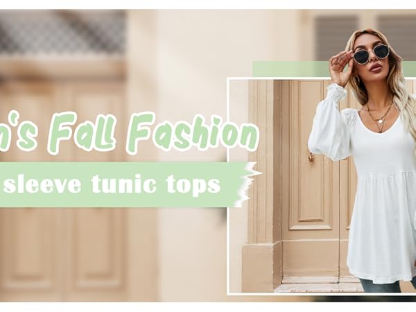 womens fall fashion long sleeve tunic tops