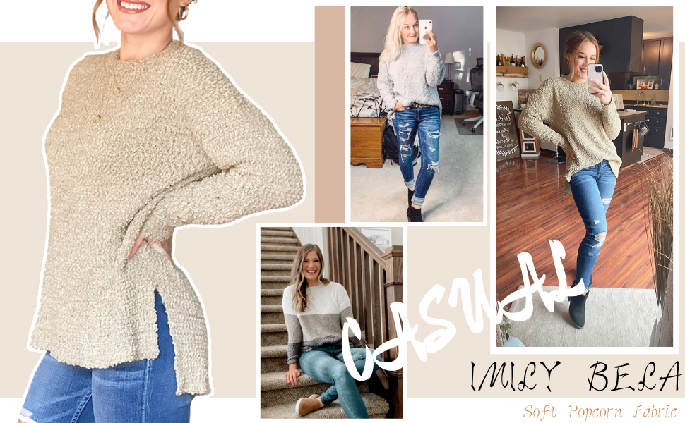 Imily Bela Womens Sherpa Sweaters