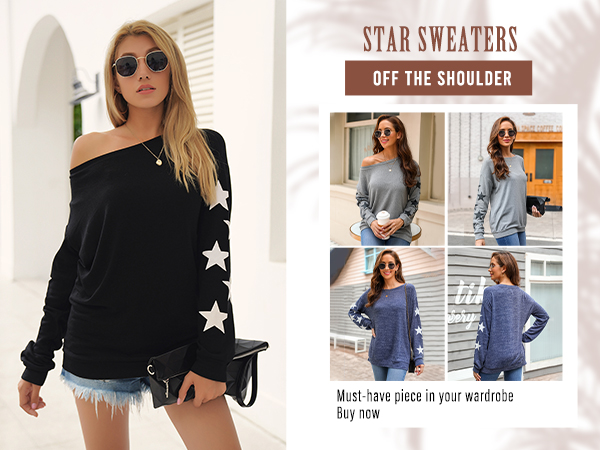 Off the shoulder sweaters