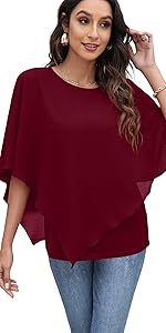 Summer Casual Loose Chiffon Flowy Tops