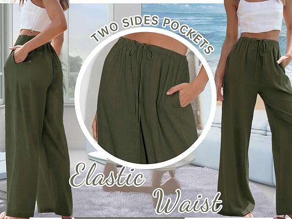 Summer Flowy Linen Pants 