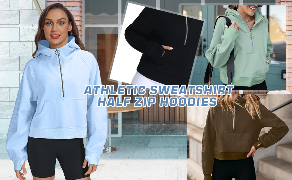 WOMENS HALF ZIP HOODIES