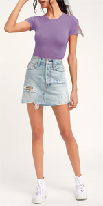 Womens Summer Short Sleeve Cute Crop Tops