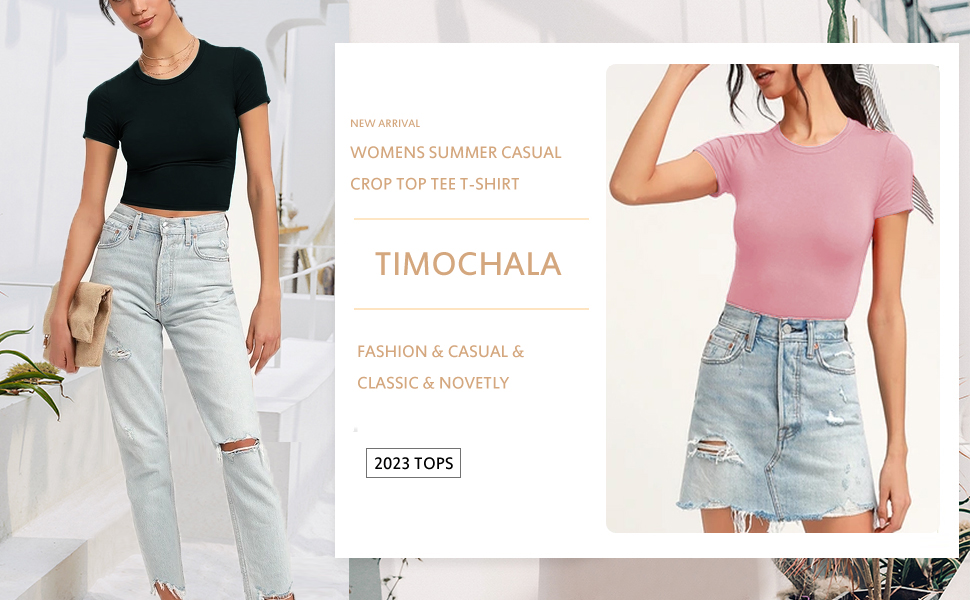 Women''s Summer Causal Short Sleeve Blouse Round Neck Crop Tops