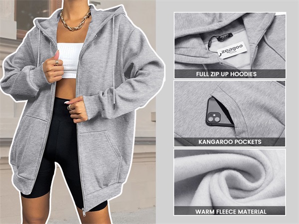 Casual Zip Up Hoodie