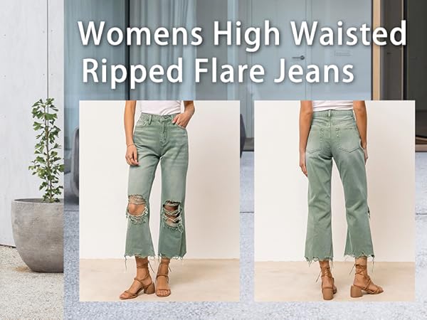 High Waisted Ripped Jeans