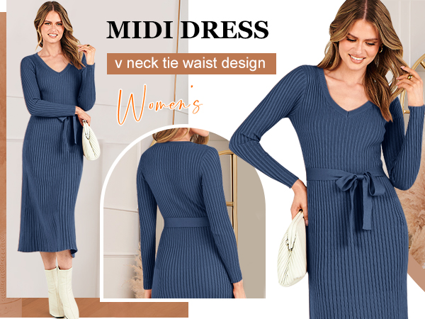 ANRABESS Women''s Midi Sweater Dress