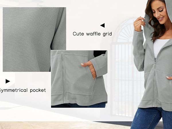 waffle knit hoodies for women