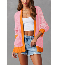 pink queen womens casual loose batwing long sleeve open front knitted split sweater cardigan jackets