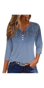 3/4 length sleeve womens tops