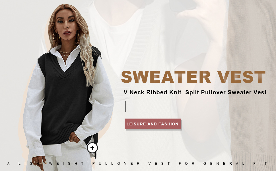 knit sweaters loose fit sweaters for women v neck vest for women fashion outerwear for women