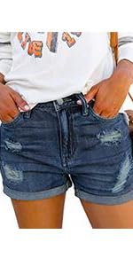 MODARANI Women Denim Short boy friend jean shorts