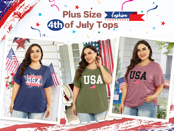 plus size 4th of july tops