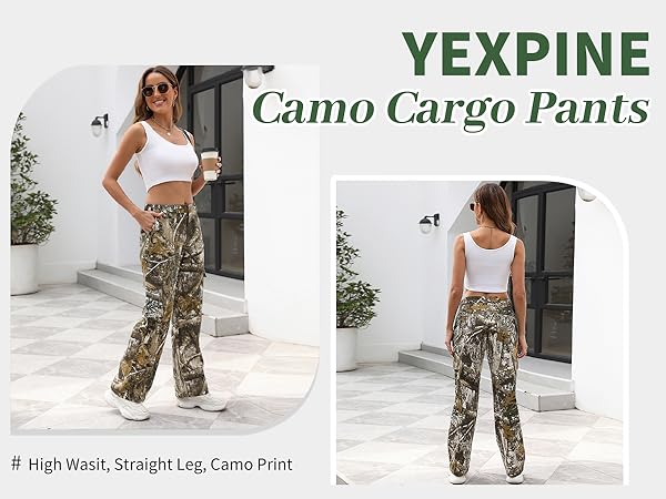 Yexpine camo cargo pants