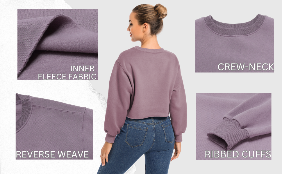 cropped fleece sweatshirt