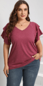 V NECK TOP for women Plus