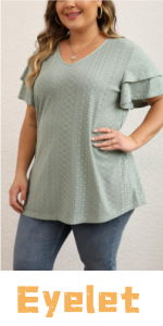 Women Plus Size V neck Tops 