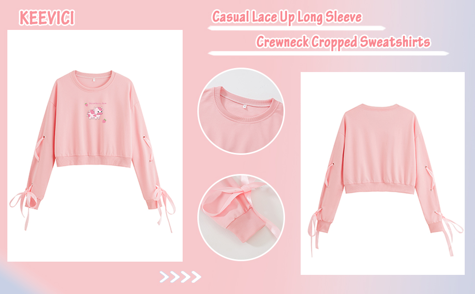 Strawberry Cow Crop Sweatshirt