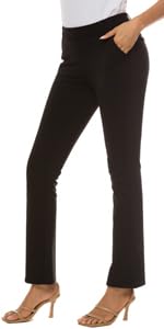 iChosy Women&#39;s Pull On Barely Bootcut Stretch Dress Pants