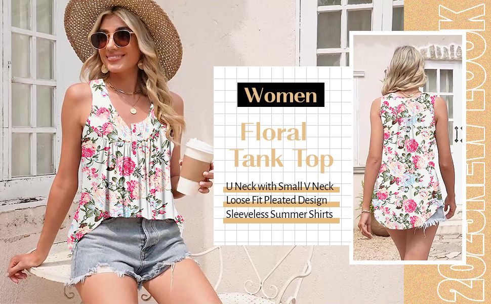 Womens Floral Tank Tops