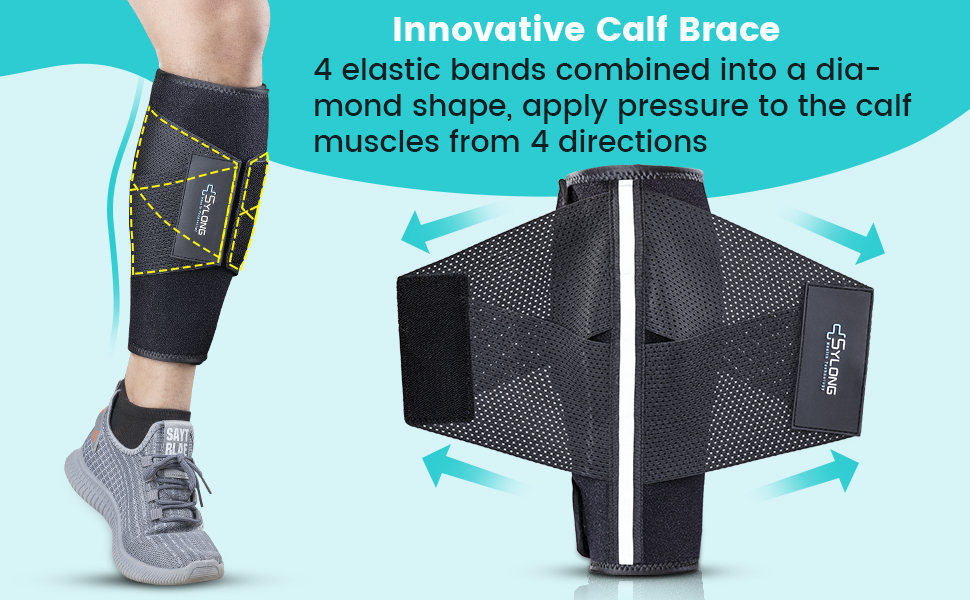 Calf Brace Leg Compression Sleeves for Men & Women, Shin Splints for Calf Muscle Wrap