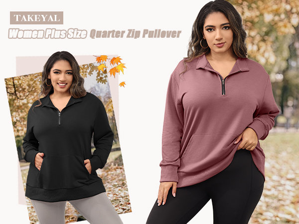 women plus size zip pullover