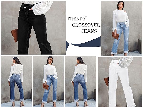 stretch jeans for women high waist  /stretchy denim pants/ women''s boyfriend jeans