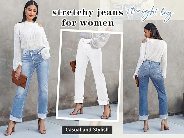 Jeans for woemen trendy / Y2K jeans women /Crossover boyfriend ieans for women high waisted