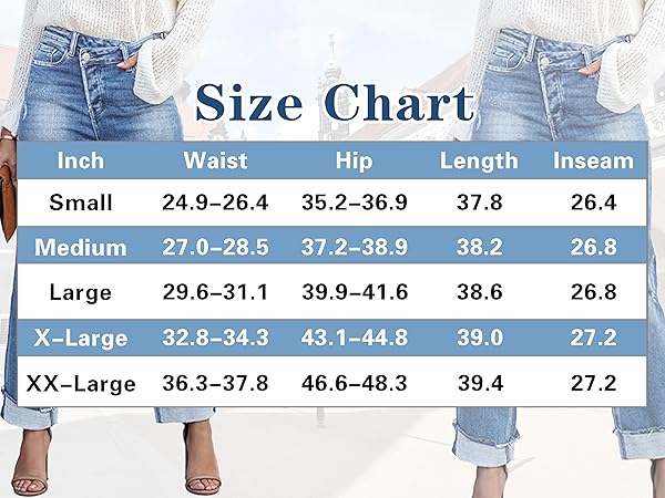 Metietila Jeans for Women Trendy High Waisted Corssover Boyfriend Jeans  Stretchy Denim Pants  