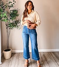 cropped wide leg jeans for women