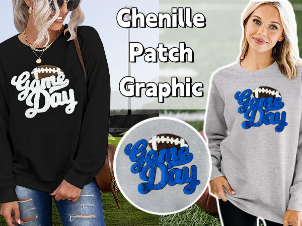 Women Football Sweatshirt Gameday Pullover Shirt