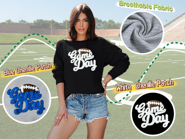 Football Season Chenille Patch Tops 