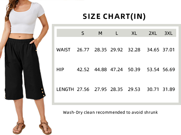 women casual capri pants