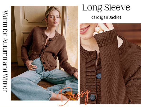 brown cardigan