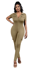 women short sleeve jumpsuit