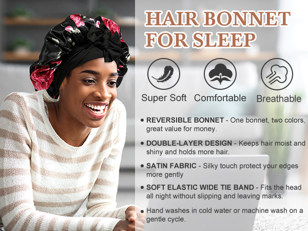 SILK HAIR BONNET FOR SLEEPING