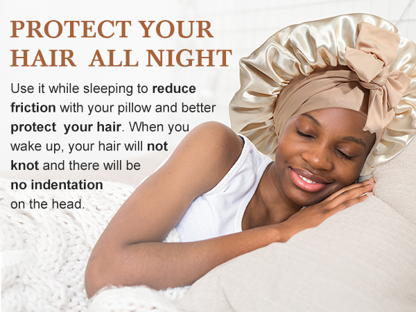 SILK BONNET FOR CURLY HAIR PROTECT YOUR HAIR ALL NIGHT