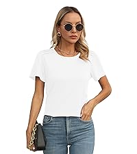 GOUCEHN Womens Tops Casual Dressy Shirts Summer Short Sleeve T Shirt Loose Fit Blouses Basic Tees