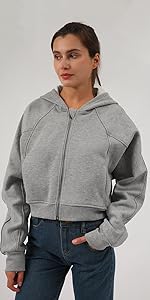 cropped zip up hoodie