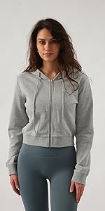 cropped zip up hoodie