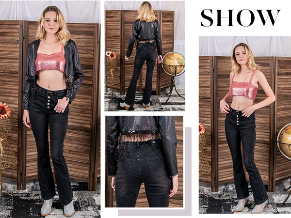 women fashion boocut jeans